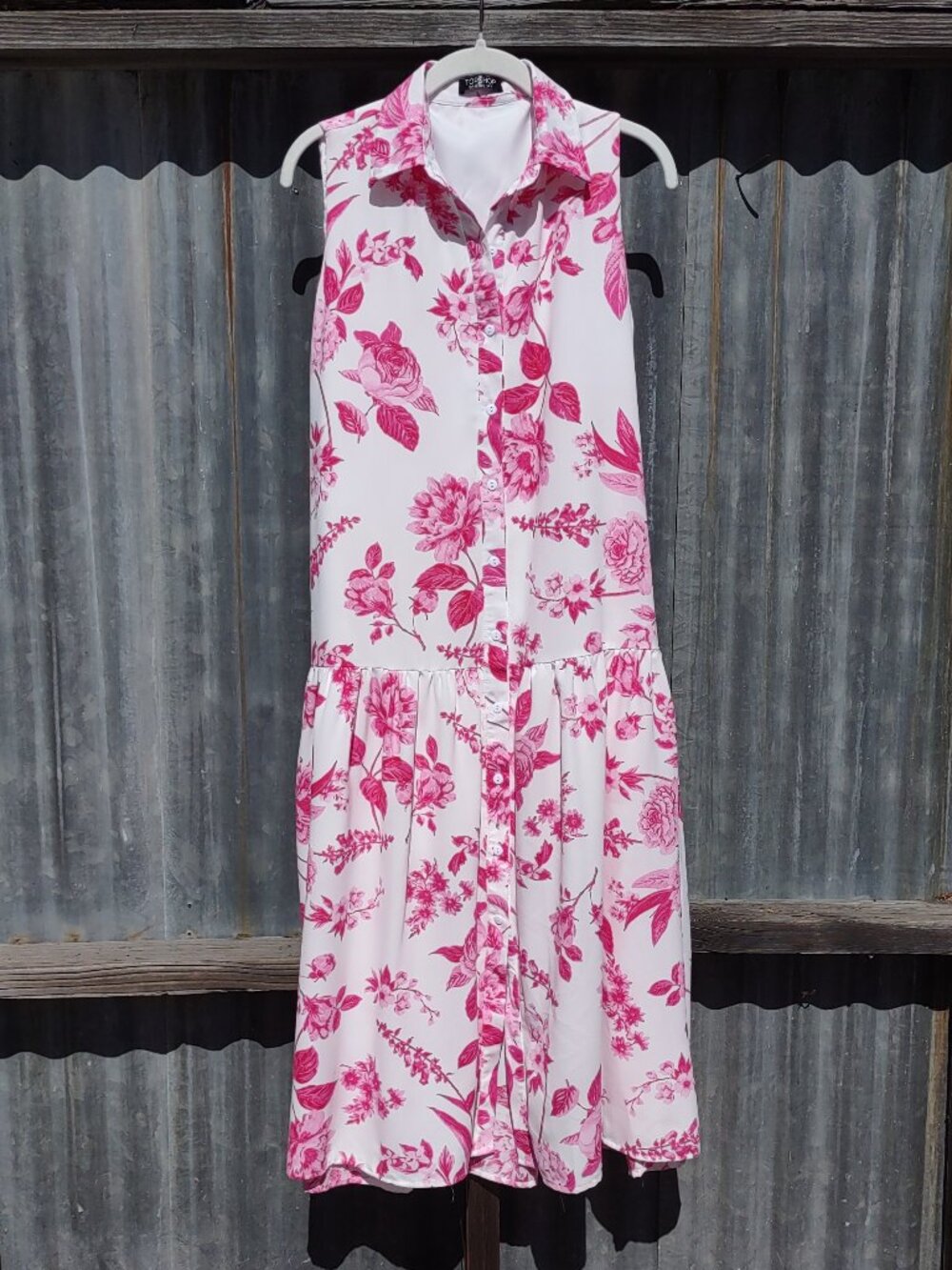 Top Shop Floral Garden Summer Dress Sleeveless Maxi Size XS 0/2 Cottage Chic